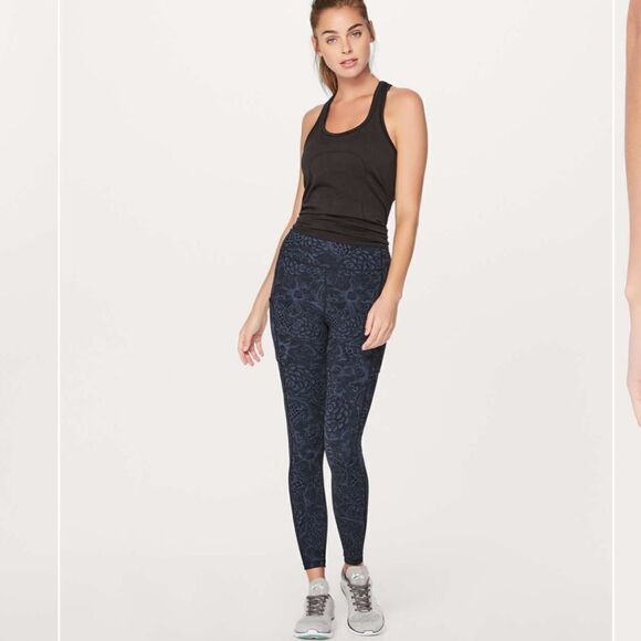 Lululemon Speed Up Tight Full-On Luxtreme 28" Nouveau Mach Blue Black Size 6 - Picture 1 of 16